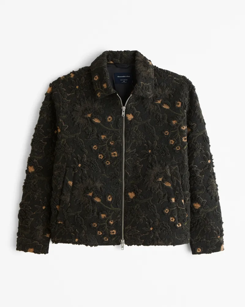 Floral Sherpa Zip Trucker Jacket